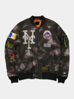 NY METS X ALPHA X NEW ERA MA-1 BOMBER JACKET FRONT VIEW