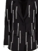 Natalia Albertini Embellished Fringe Blazer close-up view showing fringe work, embellishment, and stitching