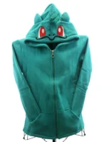 Pokemon Bulbasaur Hoodie front view showing clean design, hood detail, and playful character style