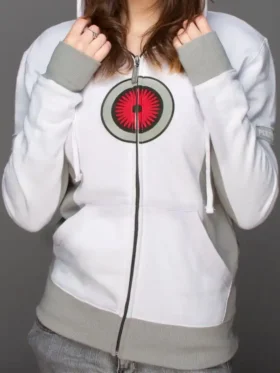 Portal 2 Turret Hoodie design view showing graphic detail, fabric texture, and hoodie styling