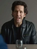Power Ballad 2026 Paul Rudd Black Leather Jacket outfit look