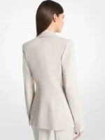 Reba McEntire Cream Sequined Blazer back view showing cream sequined finish and structured blazer shape