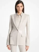 Reba McEntire Cream Sequined Blazer view look showing cream sequin texture and structured blazer fit
