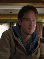 Remarkably Bright Creatures 2026 Lewis Pullman Hooded Jacket outfit look