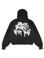 Rihanna BadGalRiri Hoodie back view showing rear shape, rihanna r20 merch hoodie structure, and smooth finish