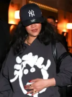 Rihanna BadGalRiri Hoodie close-up view showing fabric texture, stitching, rihanna r20 merch hoodie and fine details