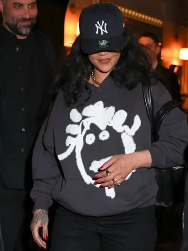 Rihanna BadGalRiri Hoodie At rihanna r20 merch hoodie front view showing clean design, hood detail, and sharp fit
