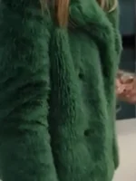 S02 Kaitlin Olson Green Fur Jacket view design showing green fur texture and jacket shape