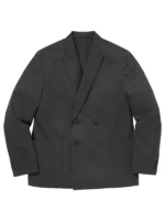 Supreme Sea Island Cotton Suit black front view showing clean structure and sharp suit fit