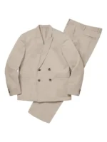 Supreme Sea Island Cotton Suit stone full view showing complete shape, clean fit, and suit style