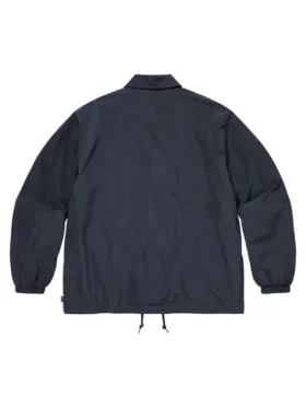 Supreme Spellout Coaches Jacket blue back view showing rear design and smooth finish