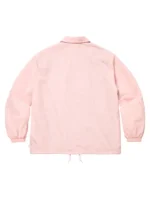 Supreme Spellout Coaches Jacket pink back view showing rear design and smooth finish
