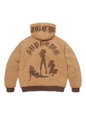 Supreme The Great China Wall Work Jacket brown back view showing rear design and finish