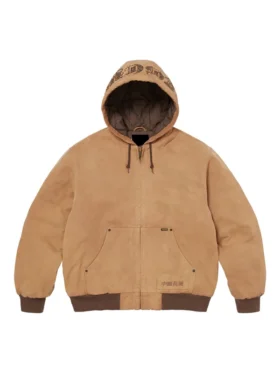 Supreme The Great China Wall Work Jacket brown front view showing clean structure and fit
