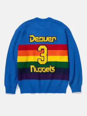 Supreme x Mitchell And Ness Team Sweatshirt back view showing rear graphics, sleeve shape, and relaxed fit
