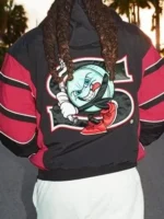 Supreme x SALEM Black and Red Pullover Jacket Back look