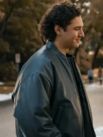 Off Campus Belmont Cameli Bomber Leather Jacket side view