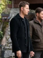 Tracker S03 Justin Hartley Black Suede Jacket side view