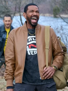 The Boys S05 Laz Alonso Brown Jacket front view