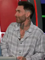 The Voice 2026 Adam Levine Plaid Down Shirt Front View