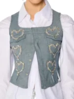 The Voice S026 Kamila Kiehne Denim Vest view showing full shape, clean fit, and denim style