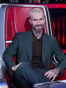 The Voice S27 Adam Levine Blazer Suit closure view showing fastening detail and front finish