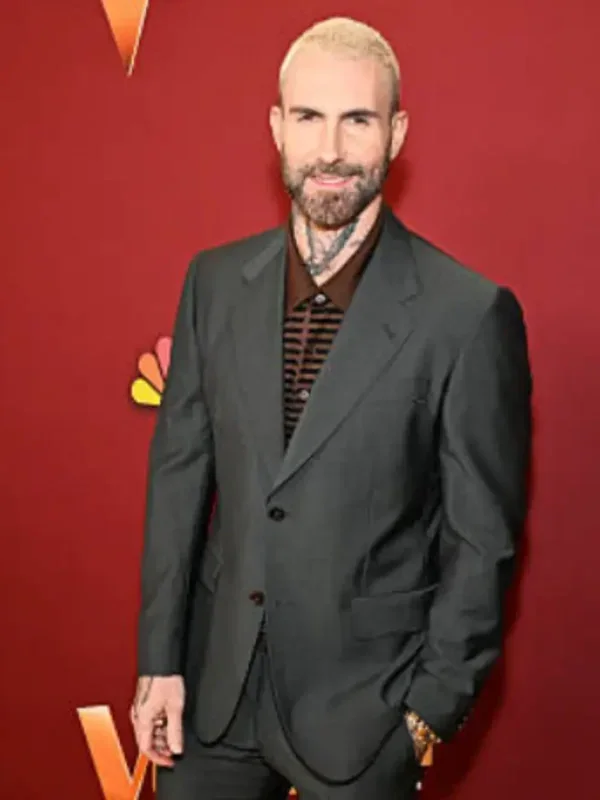 The Voice S27 Adam Levine Blazer Suit Front View The Voice S27 Adam Levine Blazer Suit front view showing sharp fit and clean blazer design