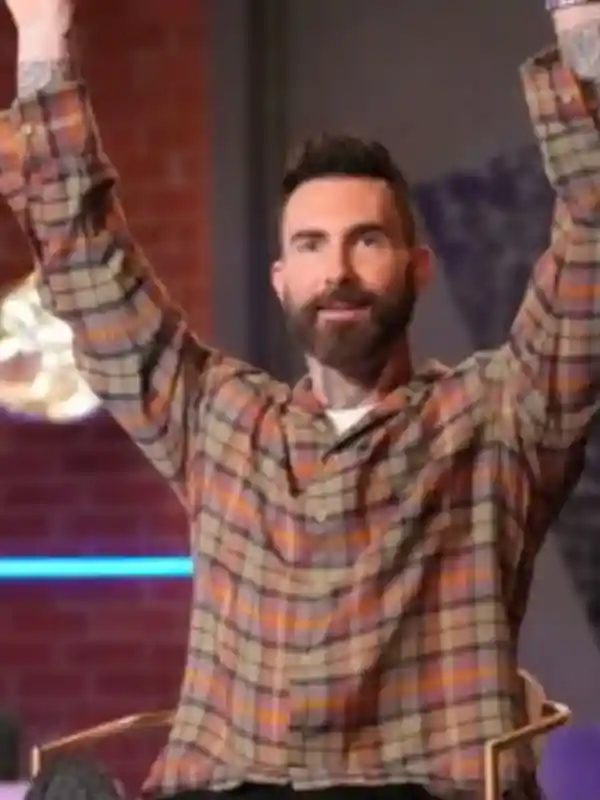 The Voice S27 Adam Levine Plaid Shirt Front View The Voice S27 Adam Levine Plaid Shirt Front View