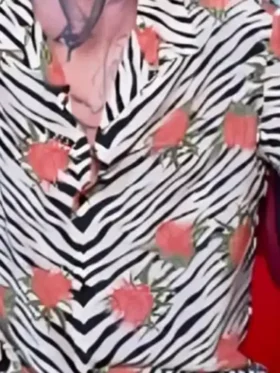 The Voice S27 Adam Levine Rose Print Shirt Close-Up View