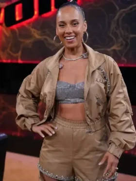 The Voice S27 Alicia Keys Finale Jacket front view showing stylish jacket design and clean front structure