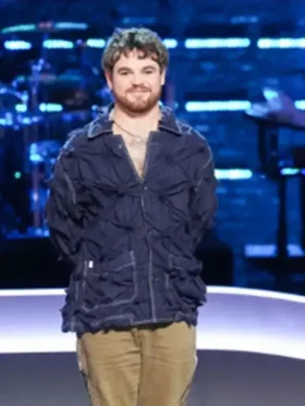 The Voice S27 Conor James Blue Spikey Jacket front view showing clean design and sharp fit
