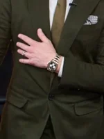 The Voice S27 Michael Buble Green Suit close-up view showing texture and stitching details