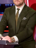 The Voice S27 Michael Buble Green Suit design look showing texture and fine suit details
