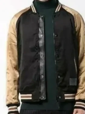 The Voice S27 Michael Bublé Varsity Jacket closure view showing fastening detail and front finish