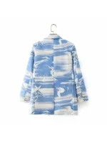 The Voice S27 Nell Simmons Marble Print Blazer back view showing rear shape and print finish