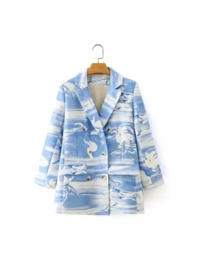 The Voice S27 Nell Simmons Marble Print Blazer front look showing full front style and fit