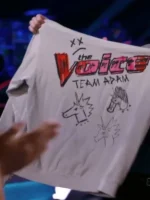 The Voice S27 Team Adam Hoodie close-up view showing fabric texture and stitching details