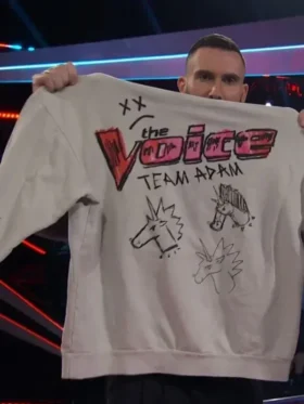 The Voice S27 Team Adam Hoodie front view showing clean design, hood detail, and sharp fit