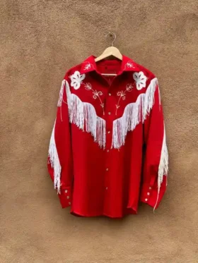 The Voice S28 Finale Reba McEntire Fringe Shirt view look showing full shape and fringe style