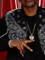 The Voice S28 Finale Snoop Dogg Jacket closure view showing fastening and front detail