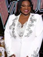 The Voice S28 Jazz Mckenzie Embellished Coat Front View