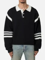The Voice S28 Max Cooper Striped Polo Sweater view look showing full shape and striped style