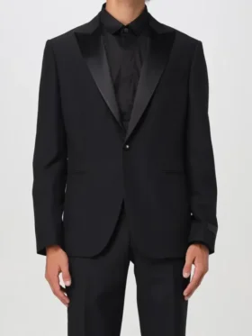 The Voice S28 Michael Buble Satin Lapel Blazer view look showing full shape and satin style