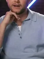 The Voice S28 Niall Horan Polo Sweatshirt close-up showing texture, stitching, and collar detail