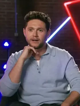The Voice S28 Niall Horan Polo Sweatshirt front view showing clean design and sharp fit