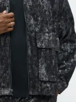 The Voice S28 Ralph Edwards Jacket close-up view showing fabric texture, stitching, and details