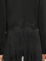 The Voice S28 Reba Mcentire Fringe Blazer design view showing fringe work, fabric texture, and blazer details