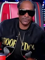The Voice S28 Snoop Dogg Black Zipper Jacket closure view showing fastening and front detail