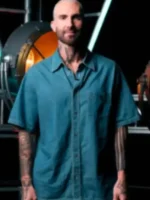The Voice S29 Adam Levine Denim Shirt front view showing clean design and sharp fit