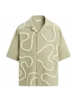 The Voice S29 Aziz Guerra Beige Wiggle Shirt view look showing full shape and beige design